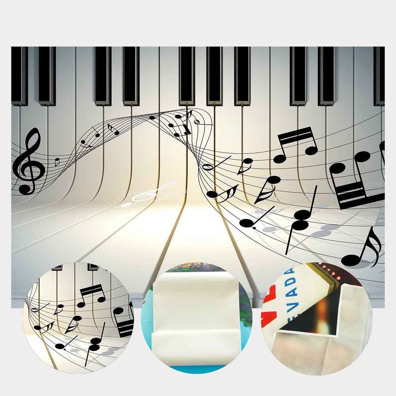 LYLYCTY 7x5ft Music Theme Backdrop Piano Black and White Key Music Symbol Music Element Photo Studio Photography Background Props Video Studio Props LYLX436 - Image 5